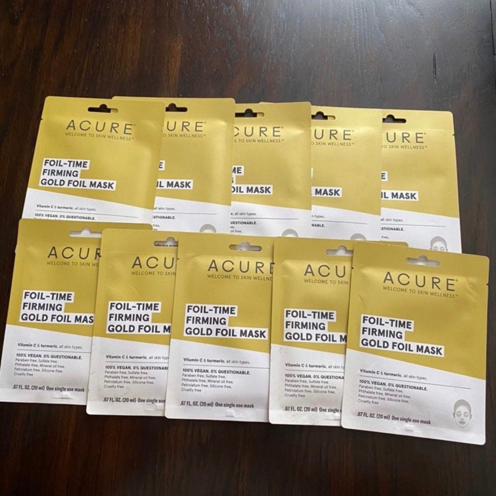 Lot of 10 Foil-time firming gold foil masks